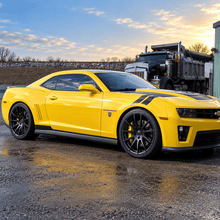 NINTE Side Rocker Panel Extension Kit Fit for Chevrolet Camaro ZL1 2010-2015 Unpainted Matte Black ABS OEM Style - NINTE