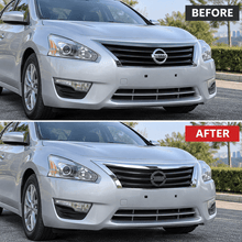 NINTE Front Upper Bumper Grille Fit for Nissan Altima 2013-2015 Black with Chrome Trim One Piece Horizontal Billet Style - NINTE