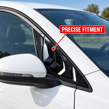NINTE Front Window A-Pillar Louver Cover Set Fit for 2013-2019 VW Golf 7 MK7 MK7.5 Gloss Black ABS Plastic 2-Piece