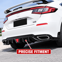 NINTE Rear Bumper Diffuser Fit for Honda Civic Hatchback 4-Door 2022-2025 Painted Gloss Black One Piece Sport Style Without Logo - NINTE