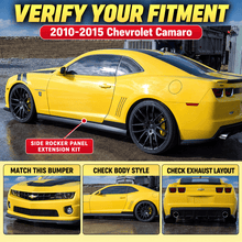 NINTE Side Rocker Panel Extension Kit Fit for Chevrolet Camaro ZL1 2010-2015 Unpainted Matte Black ABS OEM Style - NINTE