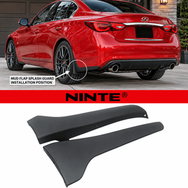 NINTE Rear Mud Flaps Splash Guards Fit for Infiniti Q50 Q50S 2014-2019 ABS Matte Black - NINTE