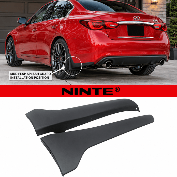 NINTE Rear Mud Flaps Splash Guards Fit for Infiniti Q50 Q50S 2014-2019 ABS Matte Black - NINTE