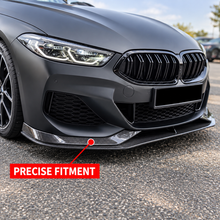 NINTE Front Bumper Lip Splitter Fit for BMW 8 Series G14 G15 G16 M850i 840i M Sport 2018-2021 Painted Carbon Fiber Look One Piece Sport Style Without Logo