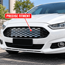 NINTE Front Grille Fit for 2013-2016 Ford Fusion Glossy Black ABS Plastic Honeycomb Style One Piece - NINTE