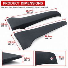 NINTE Rear Mud Flaps Splash Guards Fit for Infiniti Q50 Q50S 2014-2019 ABS Matte Black - NINTE
