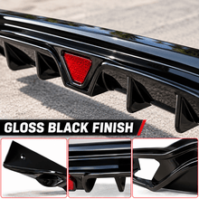 NINTE Rear Bumper Diffuser Fit for Honda Civic Hatchback 4-Door 2022-2025 Painted Gloss Black One Piece Sport Style Without Logo - NINTE
