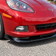 NINTE Front Bumper Lip Splitter Kit Fit for Corvette C6 Base Model 2005-2013 Painted Gloss Black ABS Plastic 3-Piece ZR1 Style - NINTE