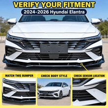 NINTE Front Bumper Lip Splitter Kit Fit for Hyundai Elantra 2024-2026 SE SEL SEL Sport Limited Base Gloss Black ABS 3-Piece Sport Style - NINTE