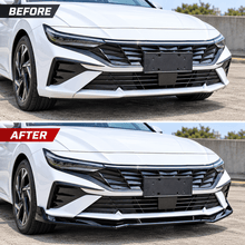 NINTE Front Bumper Lip Splitter Kit Fit for Hyundai Elantra 2024-2026 SE SEL SEL Sport Limited Base Gloss Black ABS 3-Piece Sport Style - NINTE
