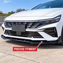 NINTE Front Bumper Lip Splitter Kit Fit for Hyundai Elantra 2024-2026 SE SEL SEL Sport Limited Base Gloss Black ABS 3-Piece Sport Style - NINTE