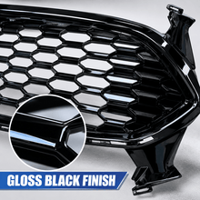 NINTE Front Grille Fit for 2013-2016 Ford Fusion Glossy Black ABS Plastic Honeycomb Style One Piece - NINTE