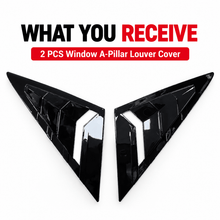 NINTE Front Window A-Pillar Louver Cover Set Fit for 2013-2019 VW Golf 7 MK7 MK7.5 Gloss Black ABS Plastic 2-Piece