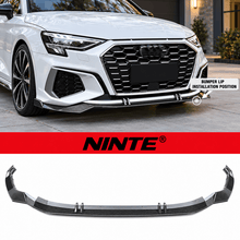 Load image into Gallery viewer, NINTE Front Bumper Lip Splitter Kit Fit for Audi A3 S3 8Y Sedan 2022-2023 Carbon Fiber Look 3-Piece Sport Style - NINTE