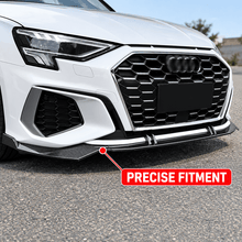 NINTE Front Bumper Lip Splitter Kit Fit for Audi A3 S3 8Y Sedan 2022-2023 Carbon Fiber Look 3-Piece Sport Style - NINTE