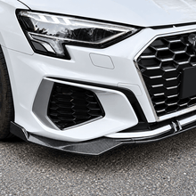 NINTE Front Bumper Lip Splitter Kit Fit for Audi A3 S3 8Y Sedan 2022-2023 Carbon Fiber Look 3-Piece Sport Style - NINTE