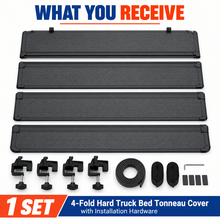 NINTE 5.8FT 4-Fold Hard Truck Bed Tonneau Cover Fit for 2019-2026 Silverado Sierra 1500 2500HD Black Clamp-On Waterproof UV Resistant - NINTE