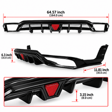 NINTE Rear Bumper Diffuser Fit for Honda Civic Hatchback 4-Door 2022-2025 Painted Gloss Black One Piece Sport Style Without Logo - NINTE