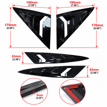 NINTE Front Window A-Pillar Louver Cover Set Fit for 2013-2019 VW Golf 7 MK7 MK7.5 Gloss Black ABS Plastic 2-Piece