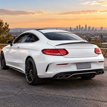 NINTE Rear Trunk Spoiler Wing Fit for Mercedes-Benz C-Class C205 Coupe 2017-2021 Painted Carbon Fiber Look One Piece Duckbill Style Without Logo - NINTE