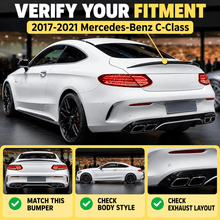 NINTE Rear Trunk Spoiler Wing Fit for Mercedes-Benz C-Class C205 Coupe 2017-2021 Painted Carbon Fiber Look One Piece Duckbill Style Without Logo - NINTE