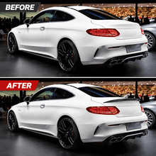 NINTE Rear Trunk Spoiler Wing Fit for Mercedes-Benz C-Class C205 Coupe 2017-2021 Painted Carbon Fiber Look One Piece Duckbill Style Without Logo - NINTE