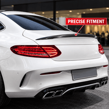 NINTE Rear Trunk Spoiler Wing Fit for Mercedes-Benz C-Class C205 Coupe 2017-2021 Painted Carbon Fiber Look One Piece Duckbill Style Without Logo - NINTE