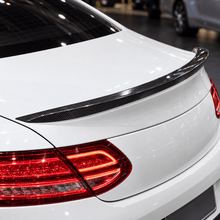 NINTE Rear Trunk Spoiler Wing Fit for Mercedes-Benz C-Class C205 Coupe 2017-2021 Painted Carbon Fiber Look One Piece Duckbill Style Without Logo - NINTE