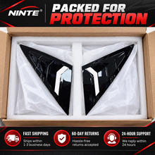 NINTE Front Window A-Pillar Louver Cover Set Fit for 2013-2019 VW Golf 7 MK7 MK7.5 Gloss Black ABS Plastic 2-Piece