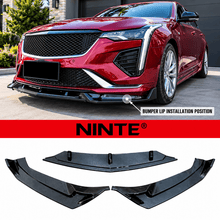 Load image into Gallery viewer, NINTE Front Bumper Lip Splitter Fit for Cadillac CT5 Premium Luxury Sedan 4-Door 2024-2026 Painted Carbon Fiber Look 3-Piece Combat Style - NINTE
