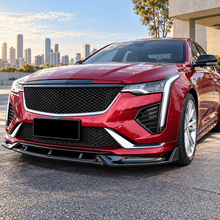 NINTE Front Bumper Lip Splitter Fit for Cadillac CT5 Premium Luxury Sedan 4-Door 2024-2026 Painted Carbon Fiber Look 3-Piece Combat Style - NINTE