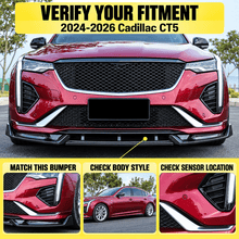 NINTE Front Bumper Lip Splitter Fit for Cadillac CT5 Premium Luxury Sedan 4-Door 2024-2026 Painted Carbon Fiber Look 3-Piece Combat Style - NINTE