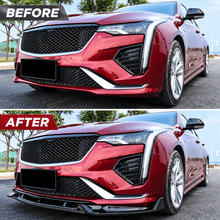 NINTE Front Bumper Lip Splitter Fit for Cadillac CT5 Premium Luxury Sedan 4-Door 2024-2026 Painted Carbon Fiber Look 3-Piece Combat Style - NINTE