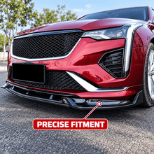 NINTE Front Bumper Lip Splitter Fit for Cadillac CT5 Premium Luxury Sedan 4-Door 2024-2026 Painted Carbon Fiber Look 3-Piece Combat Style - NINTE