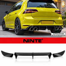 Load image into Gallery viewer, NINTE Rear Bumper Diffuser + Side Splitters Kit Fit for VW Golf R MK7 2013-2016 Painted Black Sport Style Without Logo