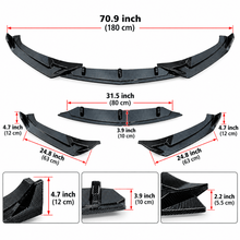 NINTE Front Bumper Lip Splitter Fit for Cadillac CT5 Premium Luxury Sedan 4-Door 2024-2026 Painted Carbon Fiber Look 3-Piece Combat Style - NINTE