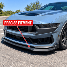 NINTE Front Bumper Lip Splitter Kit Fit for Ford Mustang Dark Horse Coupe 2-Door 2024-2025 Matte Black ABS 3-Piece Sport Style - NINTE