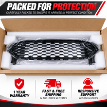 NINTE Front Grille Fit for 2013-2016 Ford Fusion Glossy Black ABS Plastic Honeycomb Style One Piece - NINTE