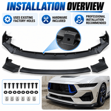 NINTE Front Bumper Lip Splitter Kit Fit for Ford Mustang Dark Horse Coupe 2-Door 2024-2025 Matte Black ABS 3-Piece Sport Style - NINTE