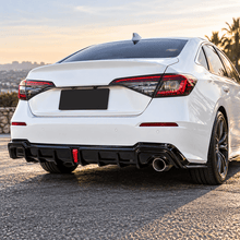NINTE Rear Bumper Diffuser Fit for Honda Civic Sedan 4-Door 2022-2024 Painted Gloss Black ABS One Piece with Integrated LED Brake Light - NINTE