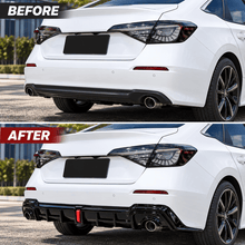NINTE Rear Bumper Diffuser Fit for Honda Civic Sedan 4-Door 2022-2024 Painted Gloss Black ABS One Piece with Integrated LED Brake Light - NINTE