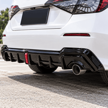 NINTE Rear Bumper Diffuser Fit for Honda Civic Sedan 4-Door 2022-2024 Painted Gloss Black ABS One Piece with Integrated LED Brake Light - NINTE