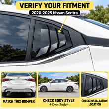 NINTE Rear Side Window Louvers Fit for Nissan Sentra 2020-2025 Sedan 4-Door Gloss Black ABS 2-Piece Sport Style - NINTE