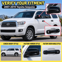 NINTE Exterior Mirror Cover and Door Handle Cover Kit Fit for Toyota Sequoia 2007-2019 Painted Gloss Black ABS Tape on - NINTE