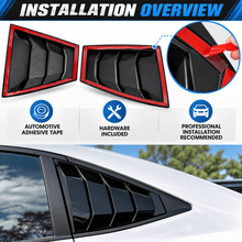 NINTE Rear Side Window Louvers Fit for Nissan Sentra 2020-2025 Sedan 4-Door Gloss Black ABS 2-Piece Sport Style - NINTE