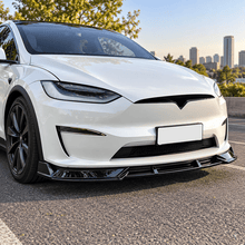 NINTE Front Bumper Lip Splitter Kit Fit for Tesla Model X 2023-2025 Gloss Black ABS 3-Piece Sport Style - NINTE