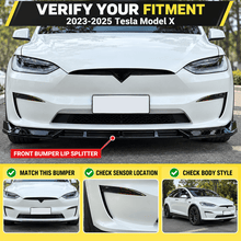 NINTE Front Bumper Lip Splitter Kit Fit for Tesla Model X 2023-2025 Gloss Black ABS 3-Piece Sport Style - NINTE