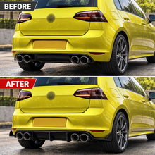 NINTE Rear Bumper Diffuser + Side Splitters Kit Fit for VW Golf R MK7 2013-2016 Painted Black Sport Style Without Logo