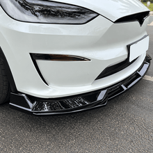 NINTE Front Bumper Lip Splitter Kit Fit for Tesla Model X 2023-2025 Gloss Black ABS 3-Piece Sport Style - NINTE