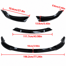 NINTE Front Bumper Lip Splitter Kit Fit for Tesla Model X 2023-2025 Gloss Black ABS 3-Piece Sport Style - NINTE